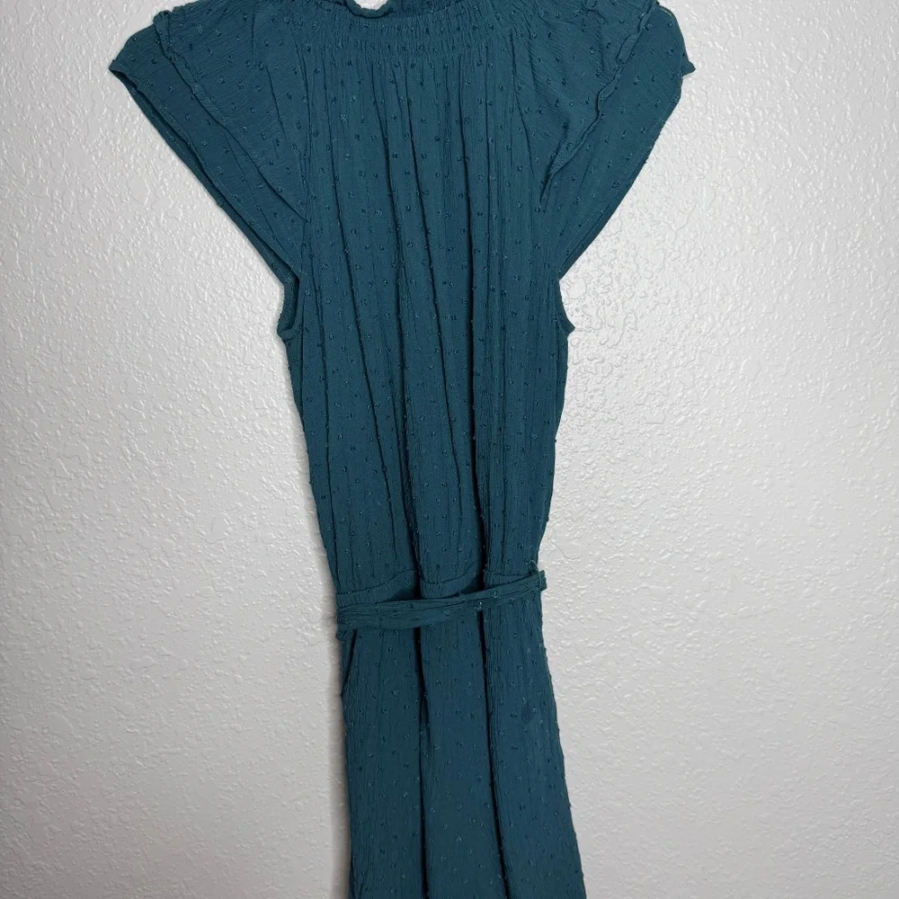 Loft‎ Petite Clip Dot Romper Teal Blue -cp